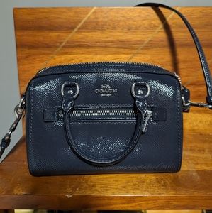 Mint! COACH Mini Rowan Navy Crossbody